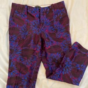 Colorful Floral Jacquard Trousers